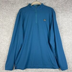 Good Good Golf Pullover Mens 2XL Teal Blue 1/4 Zip Performance Stretch